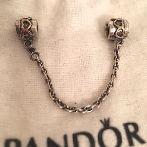 💛AUTHENTIC PANDORA 14 K GOLD HEART SAFETY CHAIN